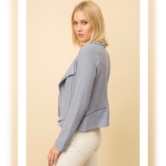 Love in a mist - Blue Terry Moto Jacket - Picture 5 of 11